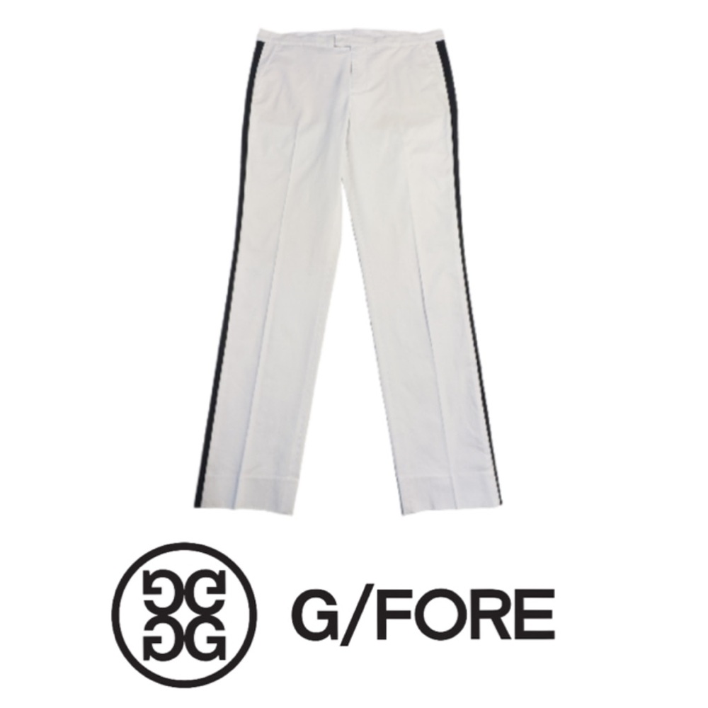 G/FORE White Pants with Black Side Stripe